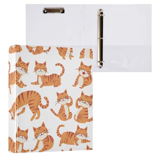 Cute Cats Klemmbrett mit 3 Ringen, für Bürobedarf, Orange, 2 Stück Cute Cats Klemmbrett mit 3 Ringen, für Bürobedarf, Orange, 2 Stück von ODAWA