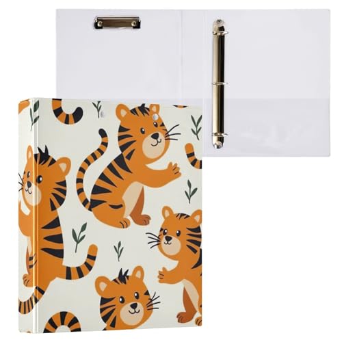 Cute Tigers Klemmbrett-Binder, 3-Ringbinder, 2,5 cm, für Briefgröße (21,6 x 27,9 cm), 2 Stück von ODAWA