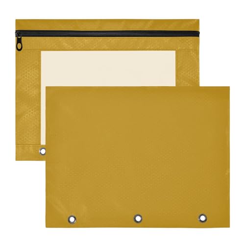 Dark Goldenrod Klarsicht-Fenster-Bindertaschen für 3-Ringbuch, Schule, Klasse, Büro, Organizer, 2 Stück von ODAWA