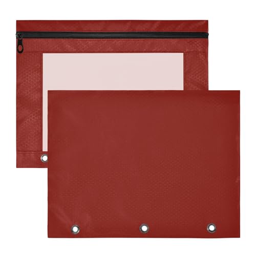 Federmäppchen für 3-Ringbuch, Scheunenrot, Federmäppchen für Ordner, 2 Stück, 31 x 24 cm von ODAWA