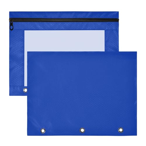 Federmäppchen für 3-Ringbuch, internationale blaue Dokumententasche mit Reißverschluss, 31 x 24 cm, 2 Stück von ODAWA