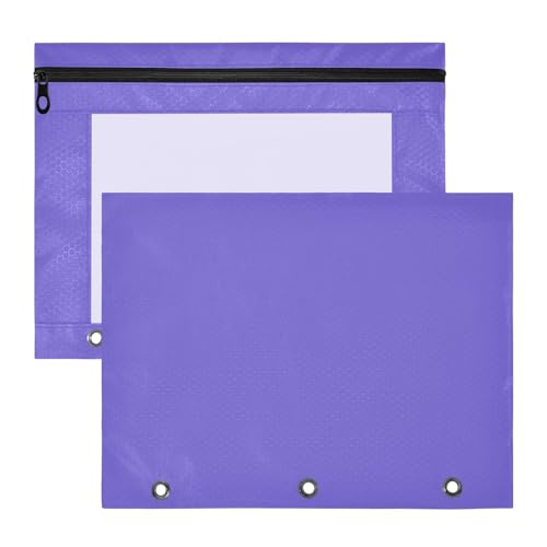 Federmäppchen für Jungen, 3 Löcher, Dokumenten-Reißverschluss, 31 x 24 cm, Schieferblau, 2 Stück von ODAWA
