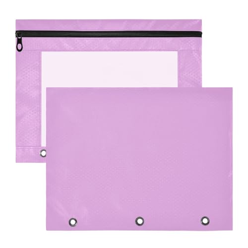 Federmäppchen für Jungen, 3 Löcher, mit 3 verstärkten Ösen, 31 x 24 cm, Lavendel, Magenta, 2 Stück von ODAWA