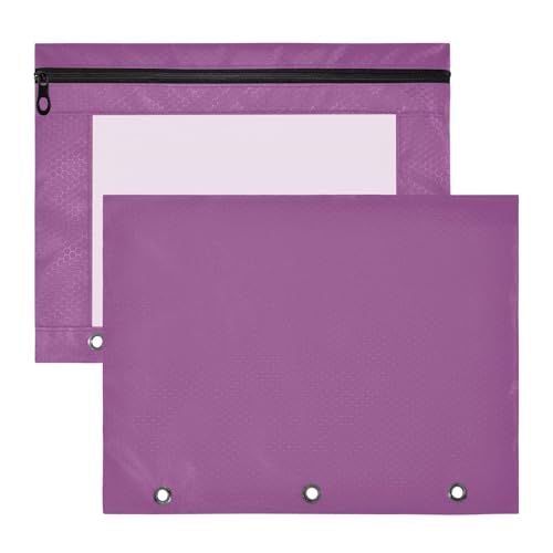 Federmäppchen für Kinder, 3 Löcher, 31 x 24 cm, Pflaumenfarben, 2 Stück von ODAWA
