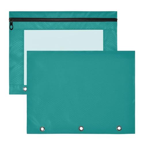 Federmäppchen für Mädchen, 3 Löcher, Federmäppchen für Ordner, 31 x 24 cm, Grün, 2 Stück Federmäppchen für Mädchen, 3 Löcher, Federmäppchen für Ordner, 31 x 24 cm, Grün, 2 Stück von ODAWA