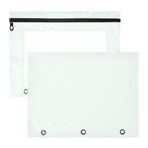 Federmäppchen für Mädchen, 3 Löcher, mit glattem Reißverschluss, 31 x 24 cm, Minzcremefarben, 2 Stück Federmäppchen für Mädchen, 3 Löcher, mit glattem Reißverschluss, 31 x 24 cm, Minzcremefarben, 2 Stück von ODAWA