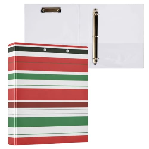 Festlich gestreiftes Klemmbrett, 3-Ringbinder, 2,5 cm, für Briefformen (21,6 x 27,9 cm), 1 Stück von ODAWA