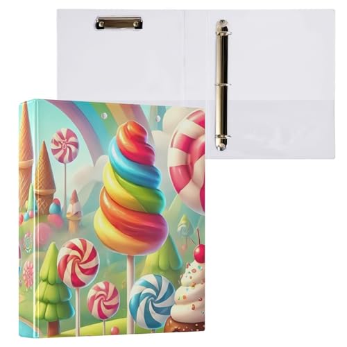 Floral Candy Land Rainbow Binder Klemmbrett 3 Runde Ringe Binder Aktenordner für Schule und Bürobedarf, 1 Packung Floral Candy Land Rainbow Binder Klemmbrett 3 Runde Ringe Binder Aktenordner für Schule und Bürobedarf, 1 Packung von ODAWA