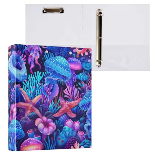 Floral Coral Reef Quallen Binder Klemmbrett Drei Ringordner Ordner mit Profil Klemmbrett Datei Ordner für Bürobedarf, 1 Packung Floral Coral Reef Quallen Binder Klemmbrett Drei Ringordner Ordner mit Profil Klemmbrett Datei Ordner für Bürobedarf, 1 Packung von ODAWA