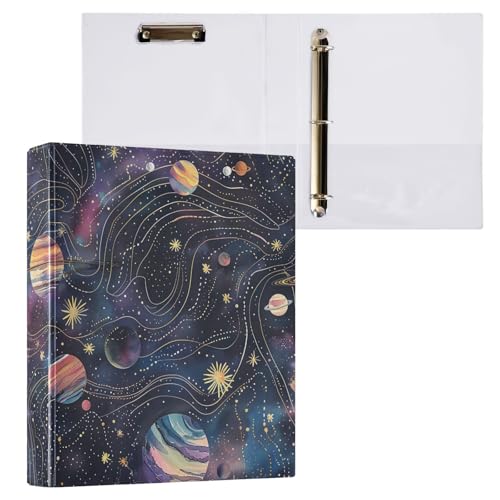 Galaxy Navy Binder Klemmbrett 3 runde Ringe Ordner für Briefgröße (21,6 x 27,9 cm), 1 Packung von ODAWA