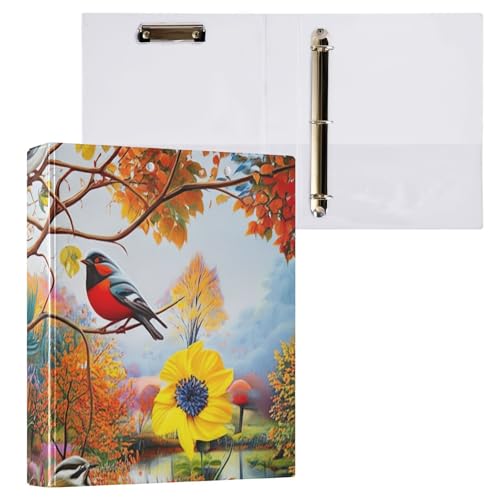Herbstmalerei Vögel Baum Klemmbrett Binder 3 runde Ringe Ordner Aktenordner für Schule und Bürobedarf, 1 Packung Herbstmalerei Vögel Baum Klemmbrett Binder 3 runde Ringe Ordner Aktenordner für Schule und Bürobedarf, 1 Packung von ODAWA
