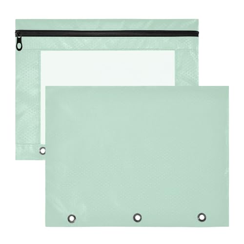 Horizon Ordnertasche mit Reißverschluss, glatt, für 3-Ringbuch, Schule, Bürobedarf, Blau, 2 Stück von ODAWA