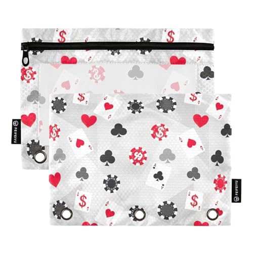 Kartenbindertaschen, 2 Stück, Reißverschlusstasche für 3-Ringbuch, große Kapazität, Bleistifttasche Kartenbindertaschen, 2 Stück, Reißverschlusstasche für 3-Ringbuch, große Kapazität, Bleistifttasche von ODAWA