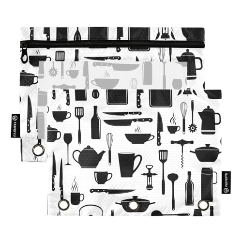 Kitchen Tools Bindertasche, Weiß, 2 Stück, 3-Ringbuch-Zubehör, große Kapazität, Bindertasche von ODAWA