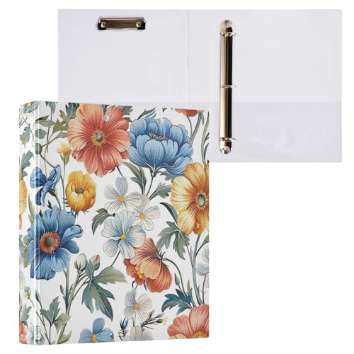 Klemmbrett im Vintage-Stil mit Aquarell-Blumenmuster, runde Ringe, 1 Stück Klemmbrett im Vintage-Stil mit Aquarell-Blumenmuster, runde Ringe, 1 Stück von ODAWA
