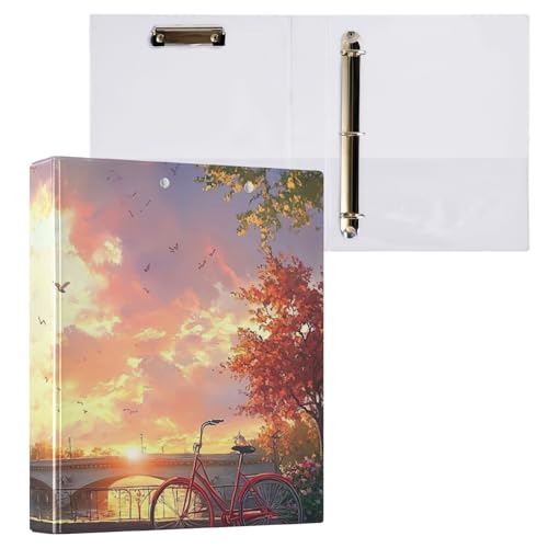 Klemmbrett mit 3 Ringbüchern, Motiv: Eiffelturm, Sonnenuntergang, 2,5 cm, für Briefgröße (21,6 x 27,9 cm), 1 Packung von ODAWA