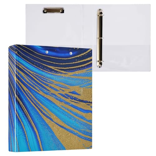 Klemmbrett mit 3 Ringbüchern für Schule und Büro, Blau und Gold, 2 Stück Klemmbrett mit 3 Ringbüchern für Schule und Büro, Blau und Gold, 2 Stück von ODAWA