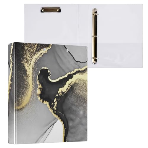 Klemmbrett mit 3 Ringbüchern mit Klemmbrett, für Schule und Büro, Schwarz und Gold, 1 Stück Klemmbrett mit 3 Ringbüchern mit Klemmbrett, für Schule und Büro, Schwarz und Gold, 1 Stück von ODAWA