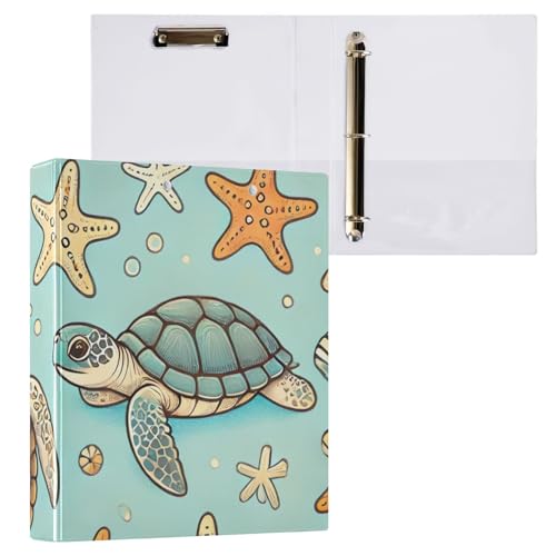 Klemmbrett mit 3 Ringen, Blumenmotiv, Schildkröten, Blau, für Schule und Büro, 2 Stück Klemmbrett mit 3 Ringen, Blumenmotiv, Schildkröten, Blau, für Schule und Büro, 2 Stück von ODAWA