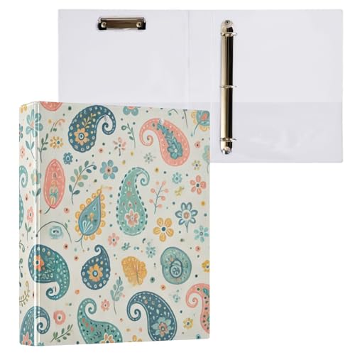 Klemmbrett mit 3 Ringen, Blumenmuster, Paisleymappe, für Bürobedarf, 2 Stück Klemmbrett mit 3 Ringen, Blumenmuster, Paisleymappe, für Bürobedarf, 2 Stück von ODAWA