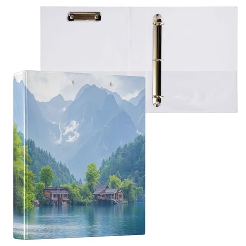 Klemmbrett mit 3 Ringen, Motiv: Bergwasserfall, Aktenordner für Bürobedarf, 2 Stück von ODAWA