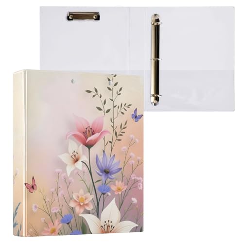 Klemmbrett mit 3 Ringen, Motiv: niedliche Blumen, Rosa, für Schul- und Bürobedarf, 1 Stück Klemmbrett mit 3 Ringen, Motiv: niedliche Blumen, Rosa, für Schul- und Bürobedarf, 1 Stück von ODAWA