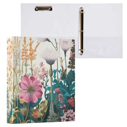 Klemmbrett mit 3 Ringen, Vintage-Design, Wildblumen, Rosa, für Bürobedarf, 2 Stück Klemmbrett mit 3 Ringen, Vintage-Design, Wildblumen, Rosa, für Bürobedarf, 2 Stück von ODAWA