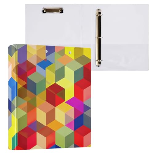 Klemmbrett mit 3 Ringen, buntes Würfel-Design, für Schule und Büro, 2 Stück Klemmbrett mit 3 Ringen, buntes Würfel-Design, für Schule und Büro, 2 Stück von ODAWA