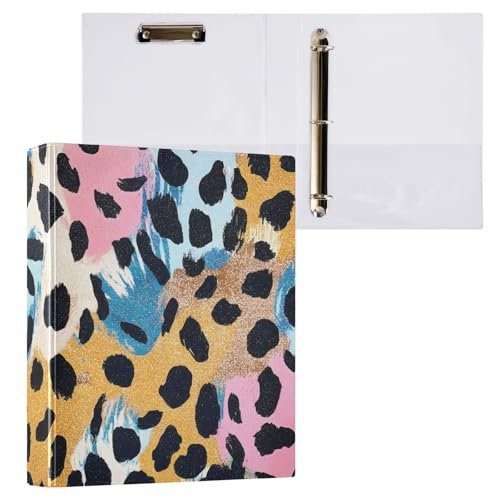 Klemmbrett mit 3 Ringen, für Schule und Büro, bunt, Leopardenmuster, Rosa, 2 Stück Klemmbrett mit 3 Ringen, für Schule und Büro, bunt, Leopardenmuster, Rosa, 2 Stück von ODAWA
