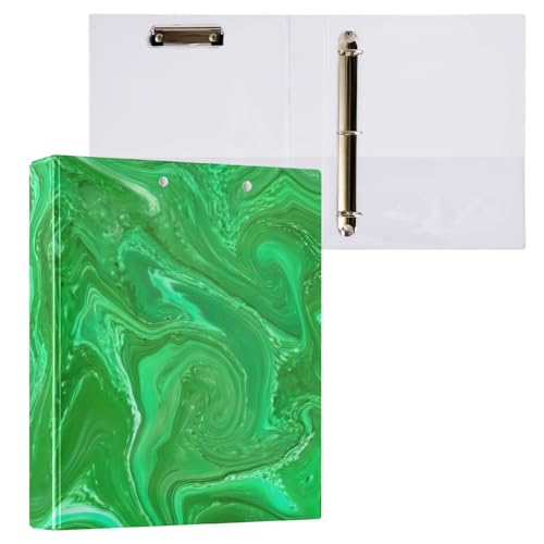 Klemmbrett mit 3 runden Ringen, 2,5 cm, grüne Marmor-Textur, 2 Stück Klemmbrett mit 3 runden Ringen, 2,5 cm, grüne Marmor-Textur, 2 Stück von ODAWA