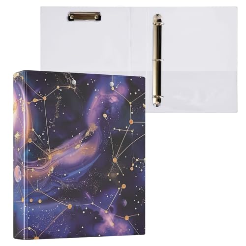 Klemmbrett mit 3 runden Ringen, Aquarell-Motiv, Planeten, Galaxie, Ordner für Schule und Büro, 2 Stück Klemmbrett mit 3 runden Ringen, Aquarell-Motiv, Planeten, Galaxie, Ordner für Schule und Büro, 2 Stück von ODAWA
