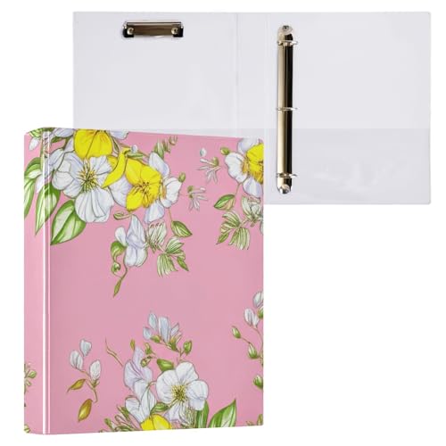 Klemmbrett mit Blumenmotiv, grüne Blätter, runde Ringe, Aktenordner für Bürobedarf, 1 Stück Klemmbrett mit Blumenmotiv, grüne Blätter, runde Ringe, Aktenordner für Bürobedarf, 1 Stück von ODAWA