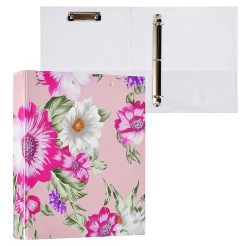 Klemmbrett mit Blumenmuster, 3-Ring-Ordner, hält 200 Blatt, Aktenordner für Schul- und Bürobedarf, 1 Packung von ODAWA
