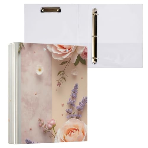 Klemmbrett mit Blumenmuster, 3 Ringbücher für Briefgröße, 2,5 cm, Organizer für Briefgröße (21,6 x 27,9 cm), 2 Stück von ODAWA