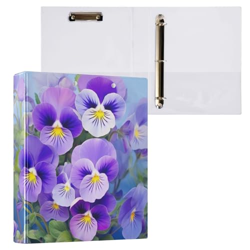 Klemmbrett mit Blumenmuster, Violett, runde Ringe, Ordner, Aktenordner für Bürobedarf, 2 Stück Klemmbrett mit Blumenmuster, Violett, runde Ringe, Ordner, Aktenordner für Bürobedarf, 2 Stück von ODAWA