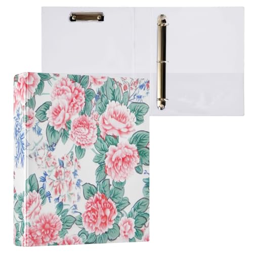 Klemmbrett mit Blumenmuster, runde Ringbinder, 2,5 cm, runde Ringe, Ordner, Organizer, 2 Stück Klemmbrett mit Blumenmuster, runde Ringbinder, 2,5 cm, runde Ringe, Ordner, Organizer, 2 Stück von ODAWA