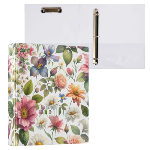 Klemmbrett mit Blumenrosen, rund, 3-Ring-Ordner, Aktenordner für Bürobedarf, Weiß, 1 Stück Klemmbrett mit Blumenrosen, rund, 3-Ring-Ordner, Aktenordner für Bürobedarf, Weiß, 1 Stück von ODAWA