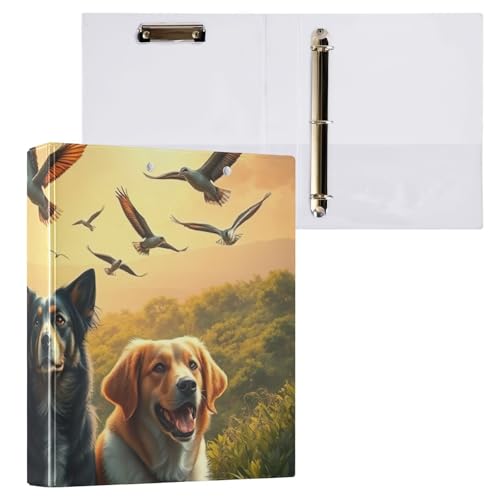 Klemmbrett mit Hunden, Tieren, runde Ringe, Ordner, Organizer für Schule und Büro, 2 Stück Klemmbrett mit Hunden, Tieren, runde Ringe, Ordner, Organizer für Schule und Büro, 2 Stück von ODAWA