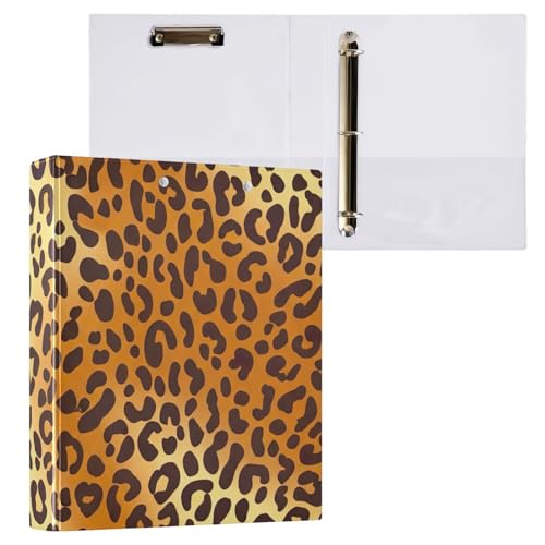 Klemmbrett mit Leopardenfellmuster, runde Ringbinder, 2,5 cm, runde Ringe, Ordner, Organizer, 1 Stück Klemmbrett mit Leopardenfellmuster, runde Ringbinder, 2,5 cm, runde Ringe, Ordner, Organizer, 1 Stück von ODAWA