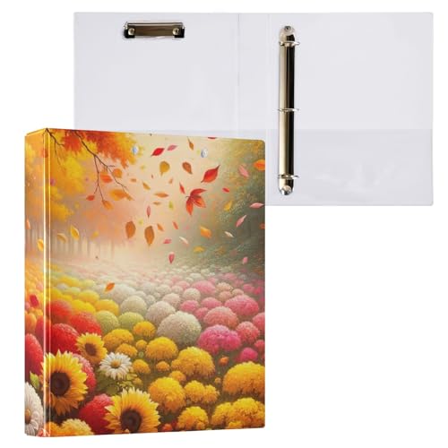 Klemmbrett mit Sommerblumen, Herbstblättern, 3-Ringbuch für Briefgröße, Papierbinder für Schule und Büro, 2 Stück von ODAWA
