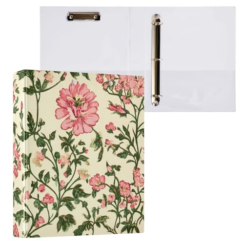 Klemmbrett mit Vintage-Blumenmuster, runde Ringe, Ordner, Organizer für Schule und Büro, 1 Stück von ODAWA