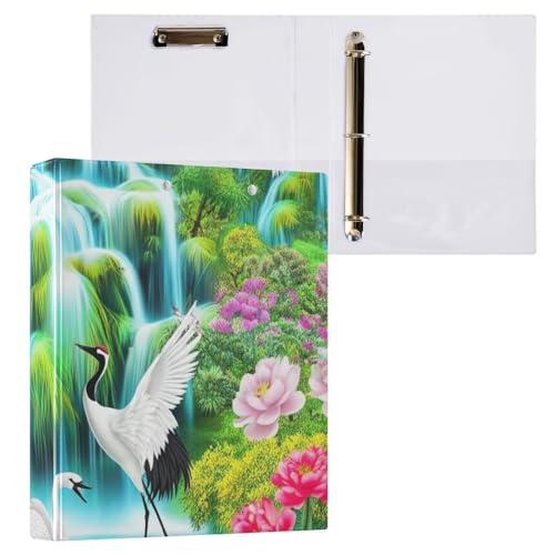 Klemmbrett mit Wasserfallszene und Kranichen, 3-Ringbinder, Organizer für Schule und Büro, 2 Stück Klemmbrett mit Wasserfallszene und Kranichen, 3-Ringbinder, Organizer für Schule und Büro, 2 Stück von ODAWA
