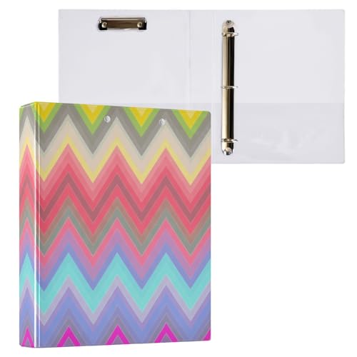 Klemmbrett mit Zickzack-Streifen, Regenbogen-Klemmbrett, Ordner mit Profil-Klemmbrett, 2,5 cm, Organizer für Briefformen (21,6 x 27,9 cm), 2 Stück von ODAWA