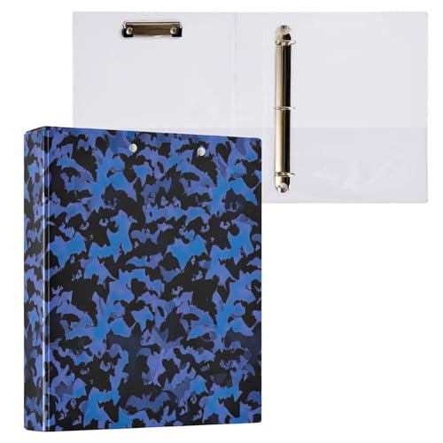 Klemmbrett mit drei Ringbüchern, 2,5 cm, Fledermaus-Design, Blau, 2 Stück Klemmbrett mit drei Ringbüchern, 2,5 cm, Fledermaus-Design, Blau, 2 Stück von ODAWA