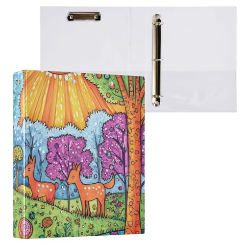 Klemmbrett mit drei Ringen, mit Profil, 2,5 cm, Blumenmuster, Grün, 2 Stück Klemmbrett mit drei Ringen, mit Profil, 2,5 cm, Blumenmuster, Grün, 2 Stück von ODAWA