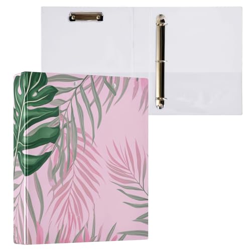Klemmbrett mit drei Ringen, tropische Blätter, Grün, 2,5 cm, für Briefgröße (21,6 x 27,9 cm), 1 Packung von ODAWA