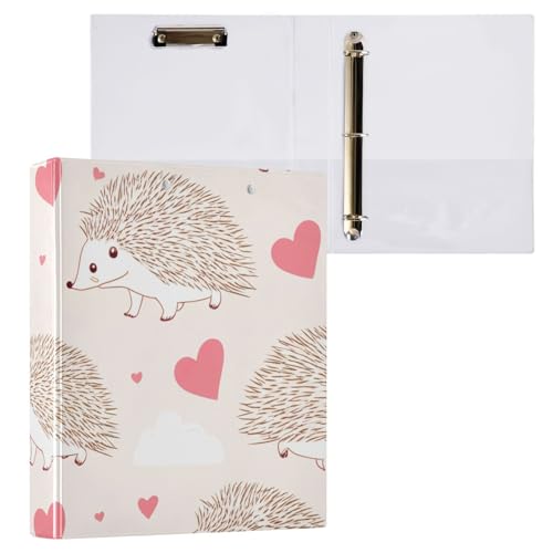 Klemmbrett mit niedlichem Igel, 3 Ringbücher, 2,5 cm, für Briefgröße (21,6 x 27,9 cm), 2 Stück von ODAWA