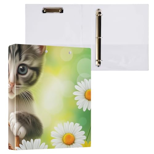 Klemmbrett mit niedlichem Kätzchenmotiv, 3 Ringbücher mit Klemmbrett, Organizer für Schule und Büro, 1 Stück Klemmbrett mit niedlichem Kätzchenmotiv, 3 Ringbücher mit Klemmbrett, Organizer für Schule und Büro, 1 Stück von ODAWA