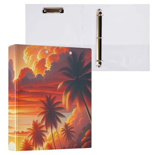 Klemmbrett mit tropischem Sonnenuntergang, 3 Ringbücher, Aktenordner für Bürobedarf, 2 Stück Klemmbrett mit tropischem Sonnenuntergang, 3 Ringbücher, Aktenordner für Bürobedarf, 2 Stück von ODAWA