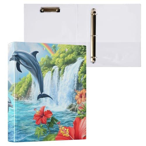 Klemmbrettbuch mit 3 Ringen, Delfinblau, Papierordner für Schule und Büro, 2 Stück von ODAWA